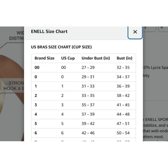 Enell Gold Sports Bra Size 3 - Picture 12 of 12